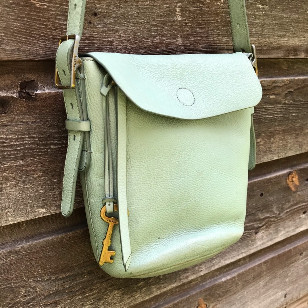 Fossil Crossbody Saddle Bag and Matching Wallet
